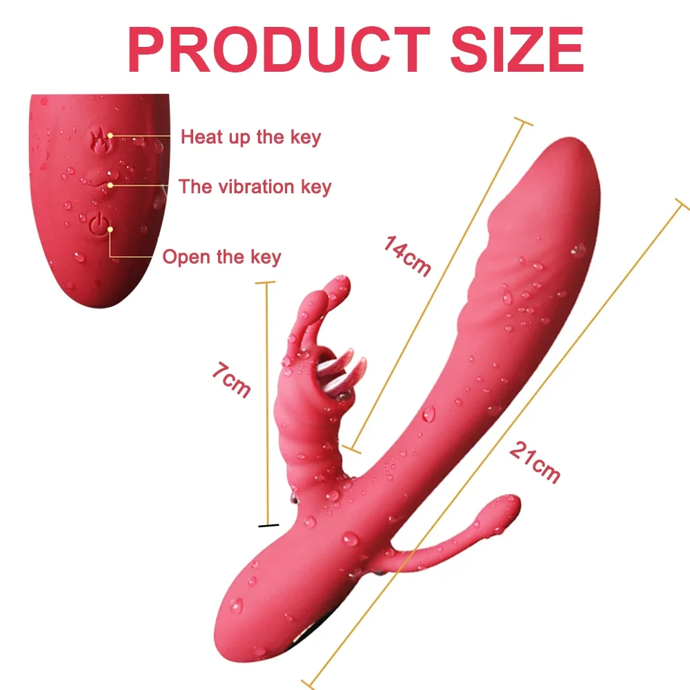 Female Sex Toys Vaginal Vibrators Clit Sucking Vibrator Anal Plug Vibrator Clitoris Vibrator Vibrator Sex Toy Dildo Sex Toys Tongue Vibrator Anal Masturbator 3 in 1 Heating Vibrator Anal Dildo Double Tongue Licking G-Spot Nipple Clitoris Stimulator Vagina Vibrator Women Sex Toys