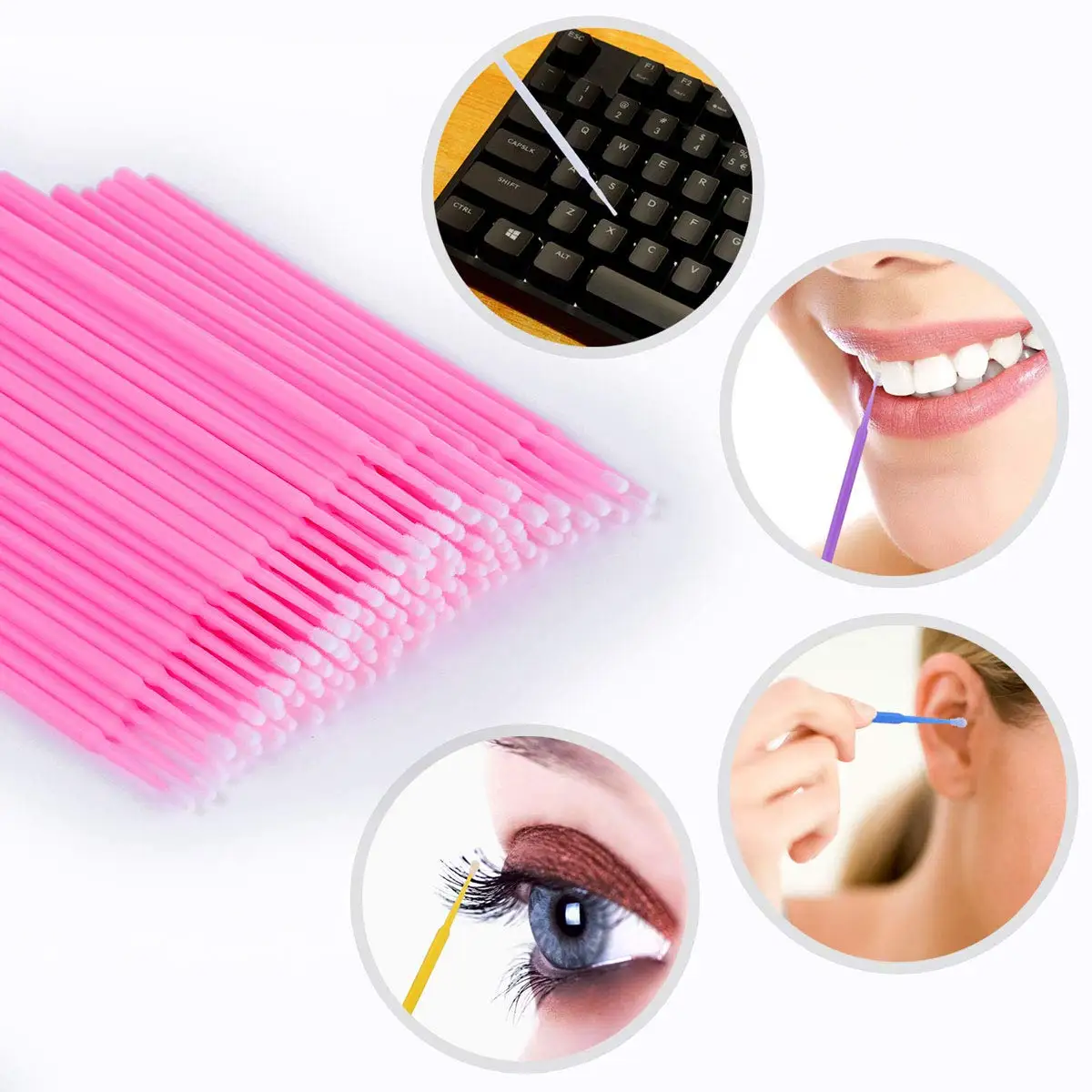 Eyelash Extension Supplies Kit Eyelash Fan Dryer Eye Pads Patches Tweezers Glue Rings Mascara Wands Micro Brushes Applicators