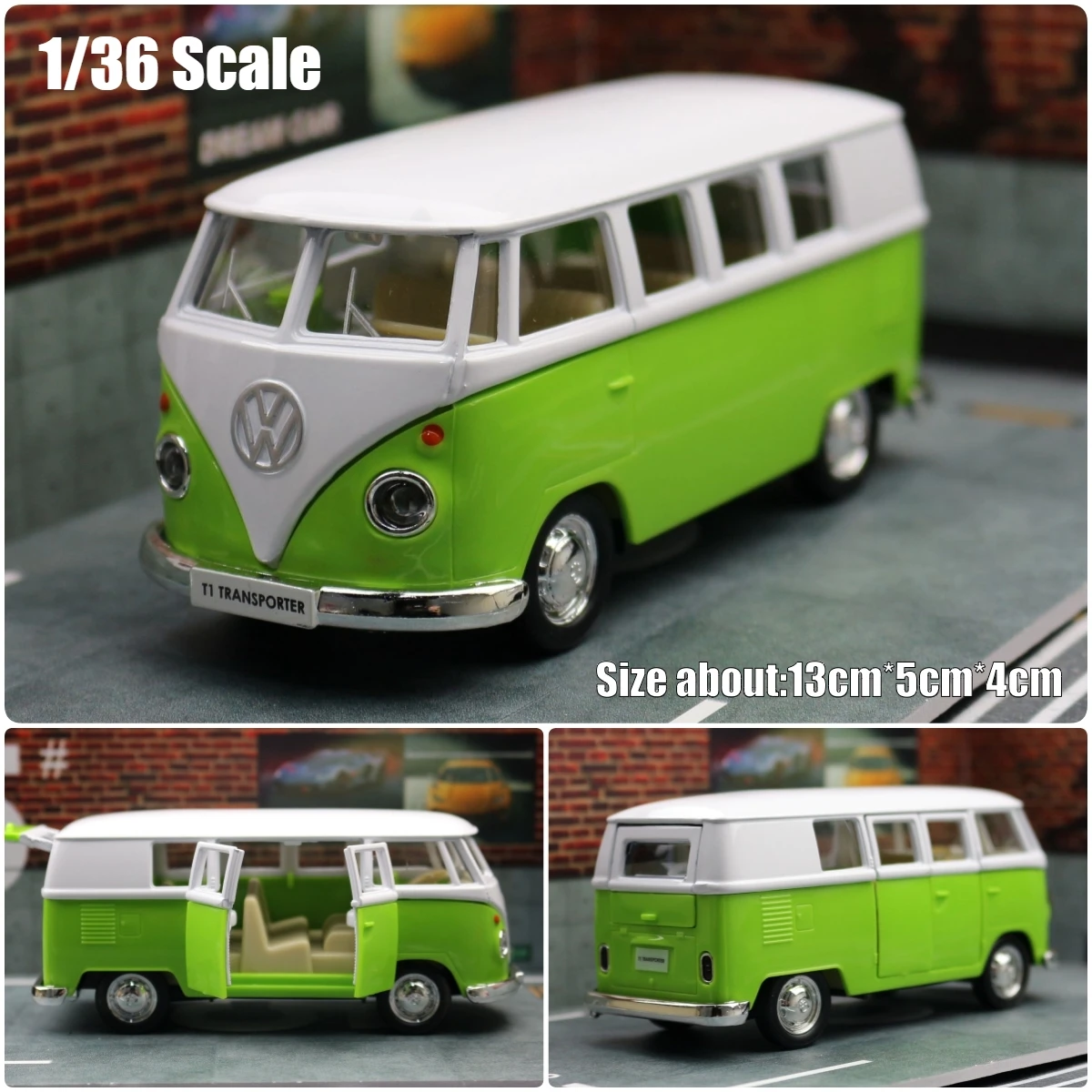 1/36 Volkswagen T1 Samba Bus Toy For Children RMZ City Classical