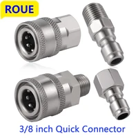 3/8 Inch Stainless Steel Quick Connector Pressure Washer Coupler Quick Connect Male and Female Quick Connector Thread  Fittings 1