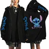 Oversized Y2k Zip-up Hoodie Disney Women's Lilo & Stitch Costume Winter Clothes Woman Long Sleeve Warm Jacket Zip-up Street Tops 2