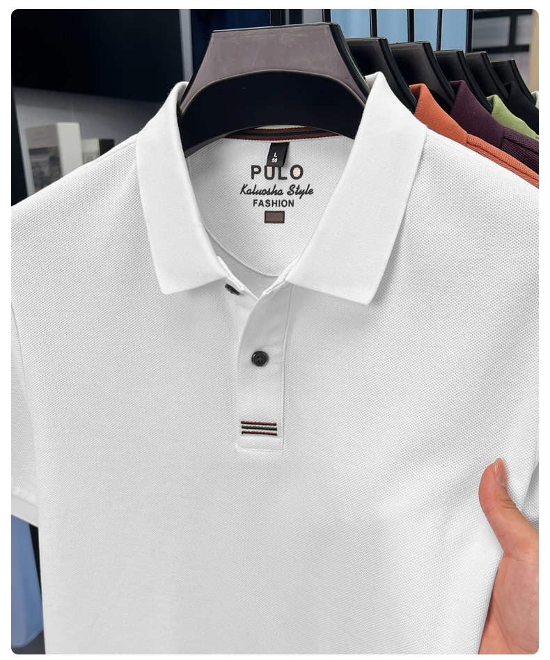 100% pure cotton short sleeve polo shirt men summer simple Korean fashion striped high-end designer brand casual golf T-shirt 21 S21f4ee364bf54715b9a9ac9bcd46e4c74