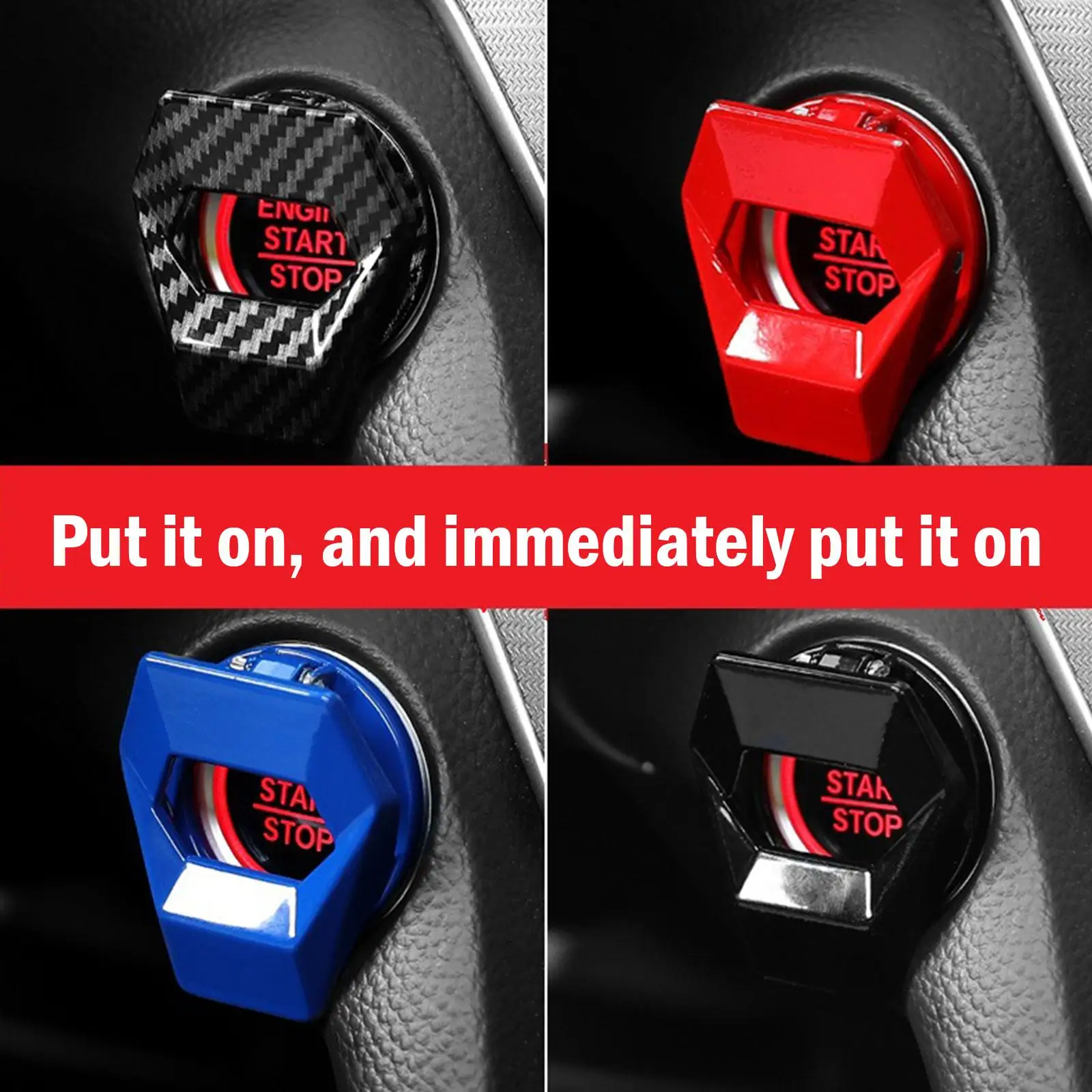 Enhance your title with something more captivating yet concise. Here’s an improved version:

Stylish Decorative Engine Start/Stop Button Cover - Premium Auto Interior Accessory