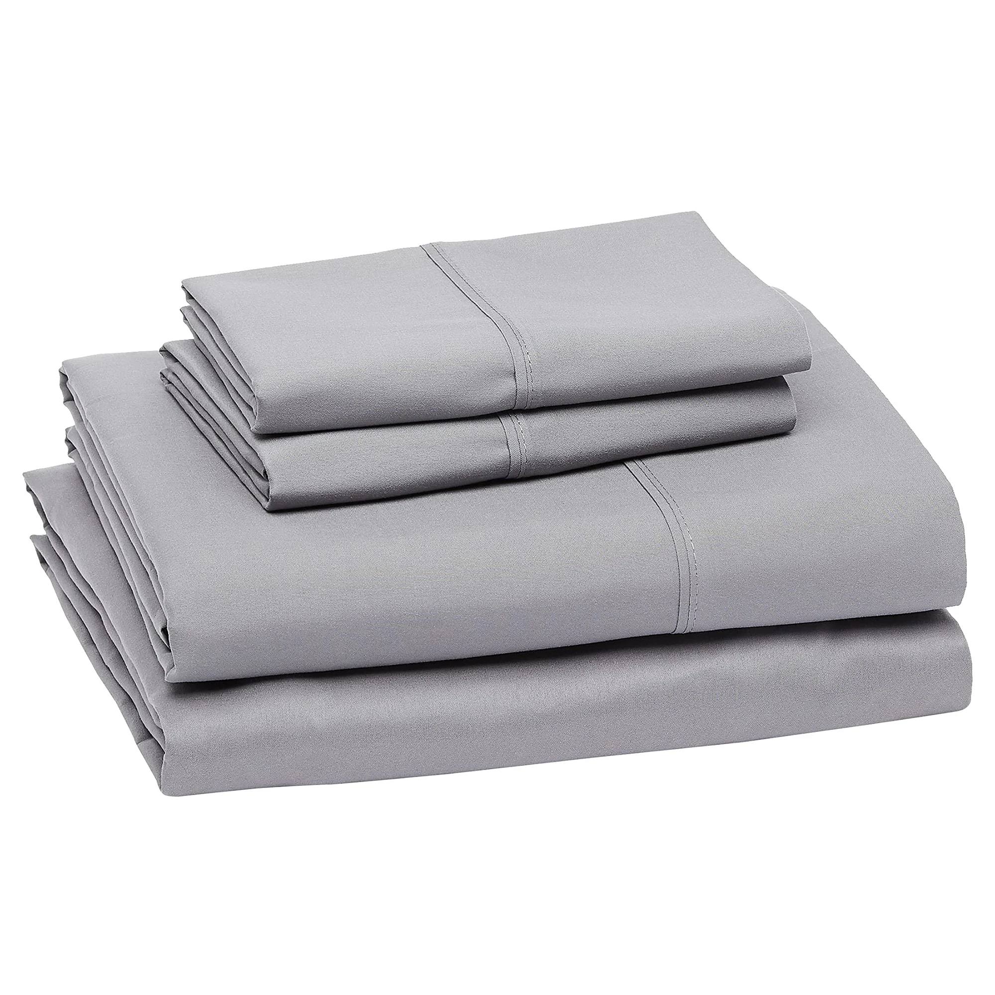 Battilo Double Bed Sheet Set 4Pieces Bedding Set with Pillowscases Luxury Soft Flat & Fitted Sheet For Twin Full Queen King Bed 3