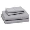 Battilo Double Bed Sheet Set 4Pieces Bedding Set with Pillowscases Luxury Soft Flat & Fitted Sheet For Twin Full Queen King Bed 3