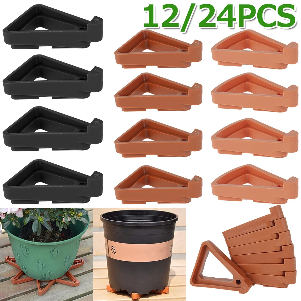 Plant Flower Pot Feet Stand Invisible Triangle Risers Toes Lifters 12/24Pcs Indoor Outdoor Garden Supplies Plant Pot Base Tray plant pot rack plant stand shelf plant stand flowerpot holder