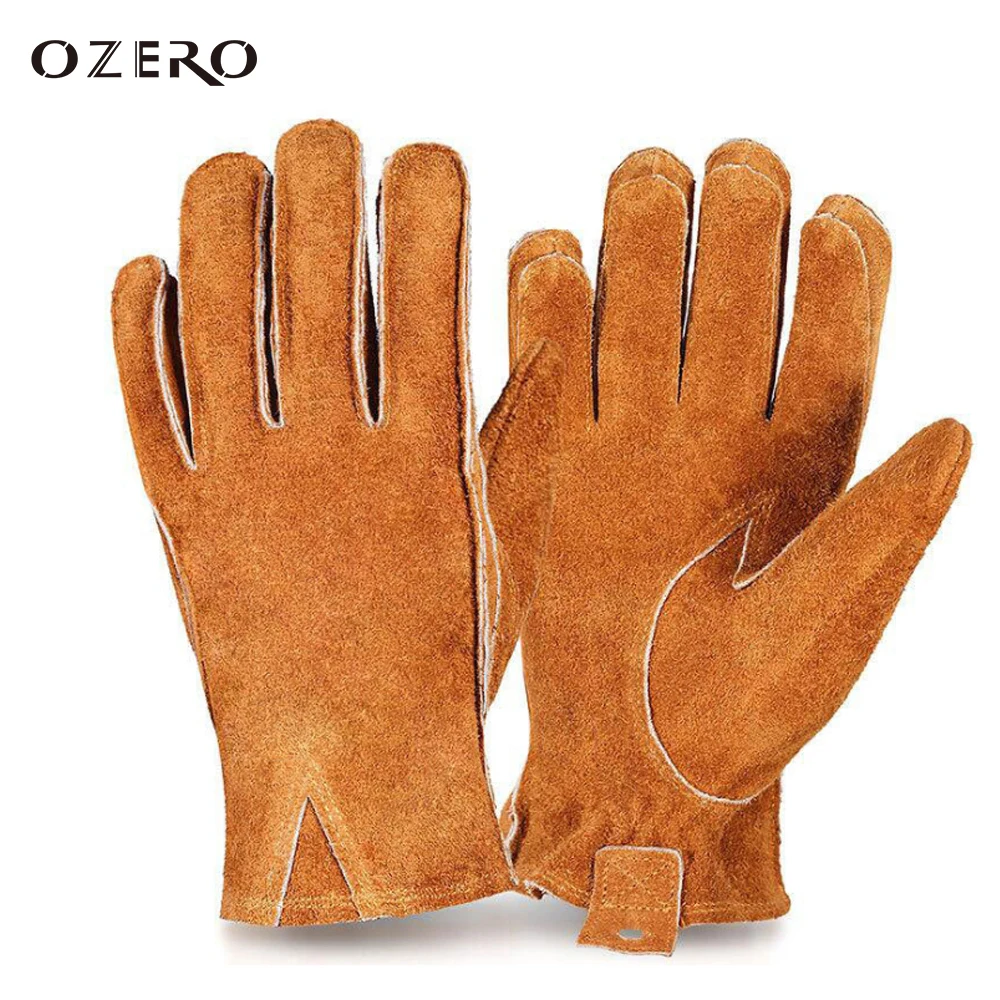 OZERO New Leather Cowhide Work Gloves
