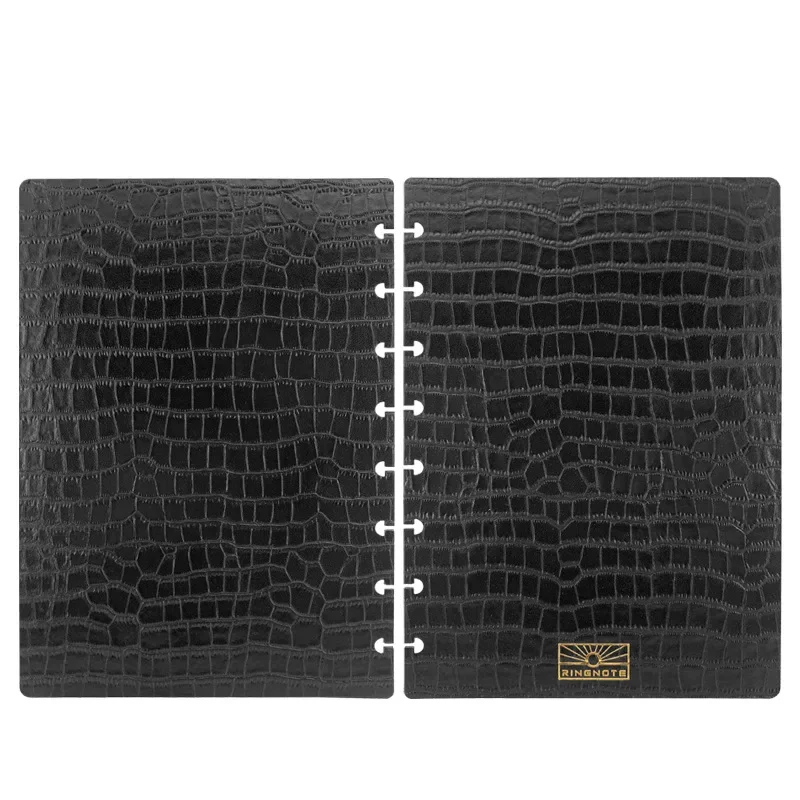 Fromthenon A5 버섯 구멍 노트북 커버 PP/PU 가죽 디스크 바운드 루스 리프 플래너 쉘 비즈니스 문구 액세서리