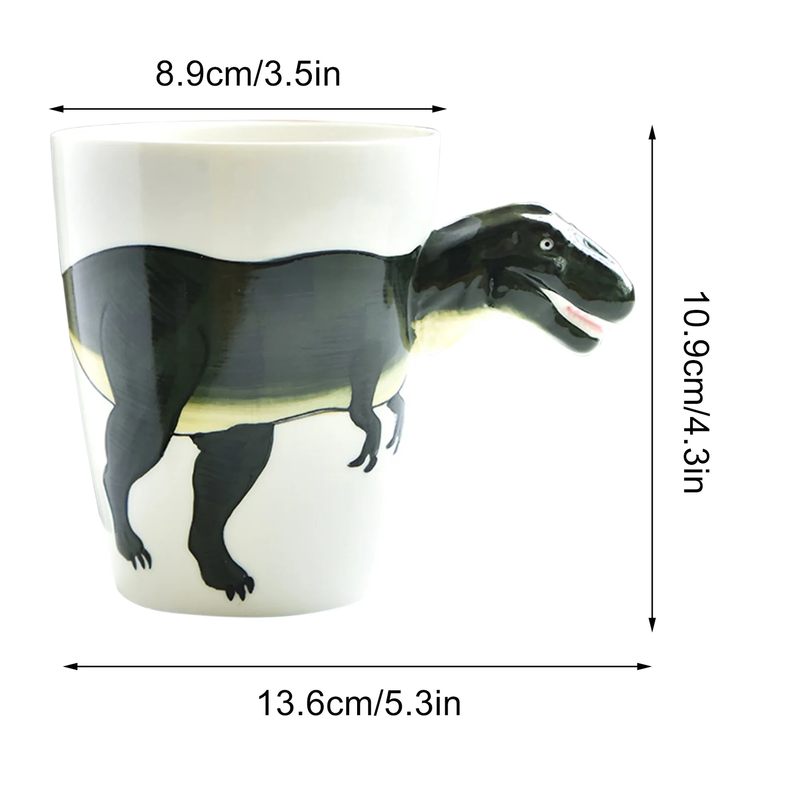 3D White Dinosaur Mug Design