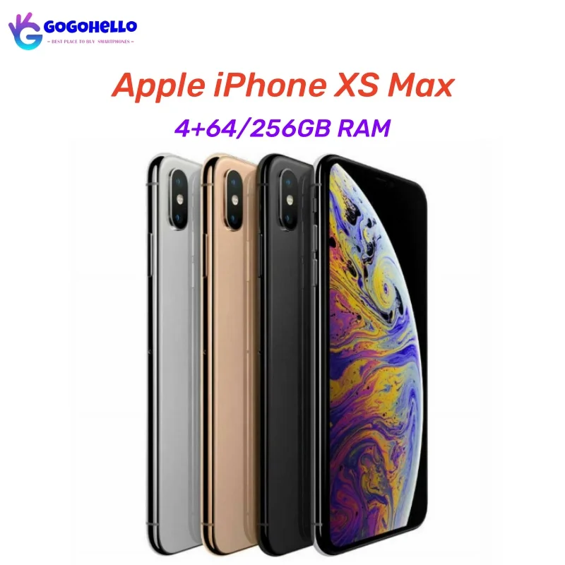 Originale Apple Iphone Xs Max 6.5 "" Ram 4Gb Rom 64Gb/256Gb Hexa Core Ios A12 Bionic 4G Telefono Cellulare Sbloccato Con Nfc Face Id