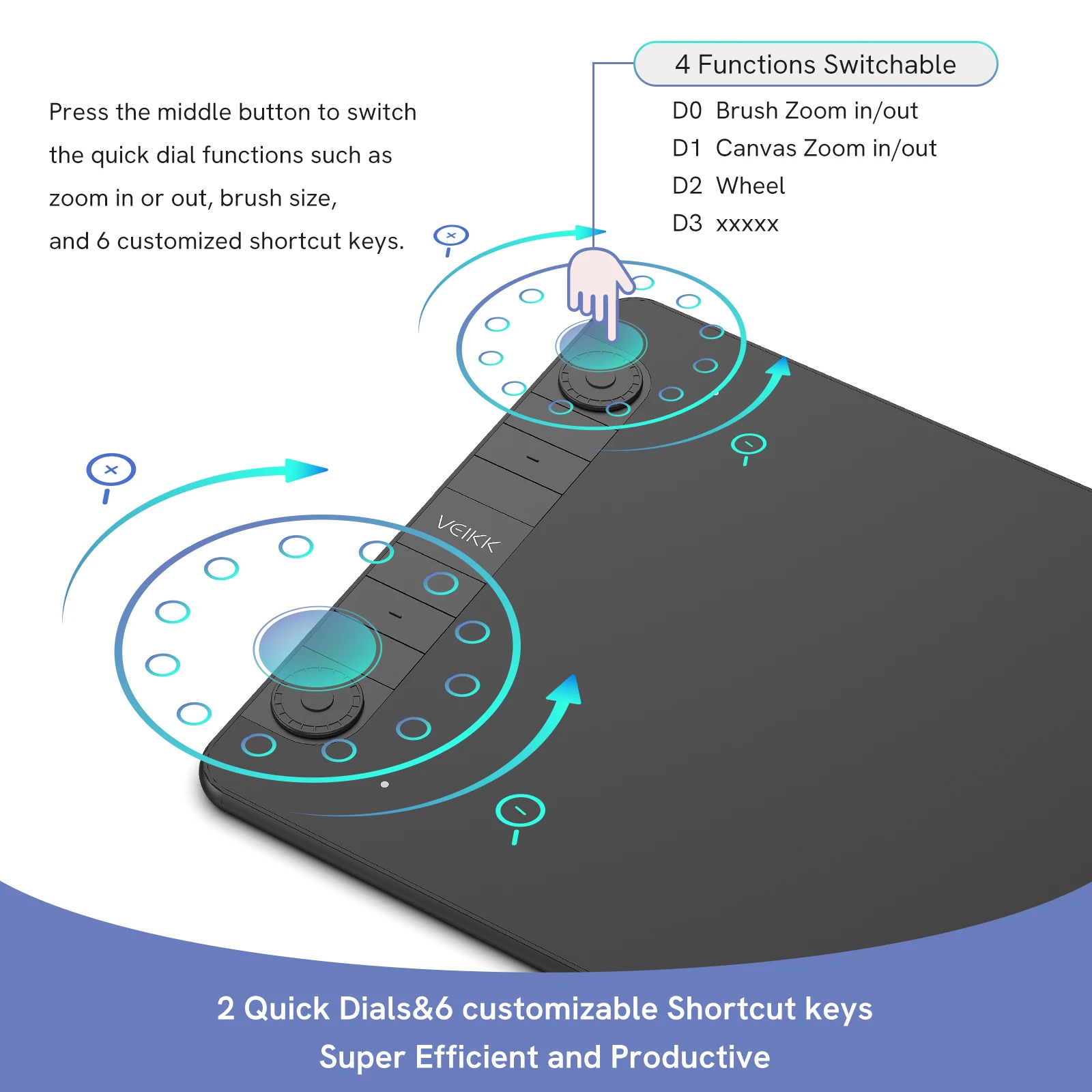 Polegada da Tabuleta Gráfica Vk1060pro 10x com 8192 Nível Bateria-livre Caneta Suporte Android Windows Mac Almofada de Desenho Digital Vk1060pro - Imagem 2