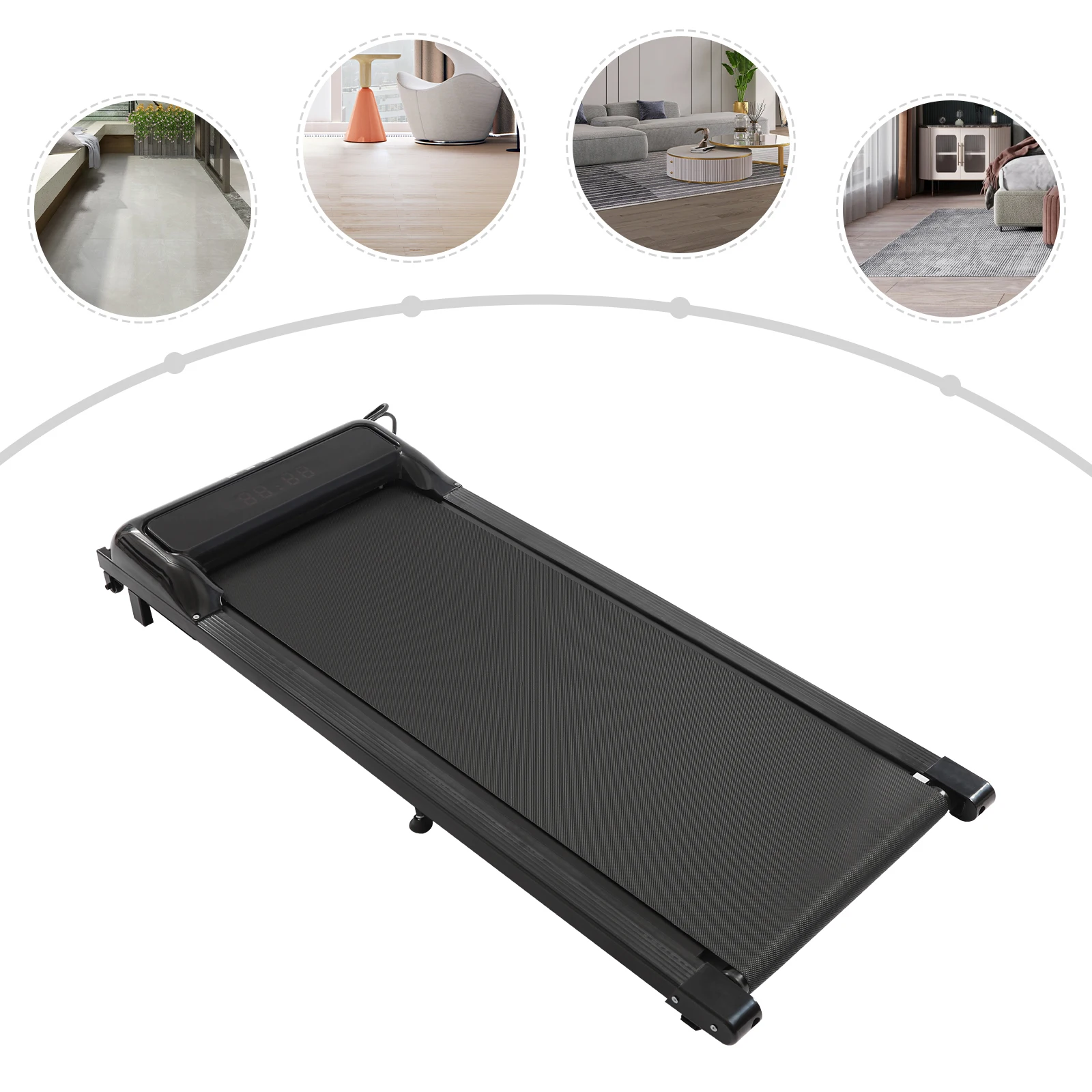 2 in 1Treadmill, 2.25HP Under Desk Electric Treadmill, Remote Control, and LED Display, Walking Jogging for Home