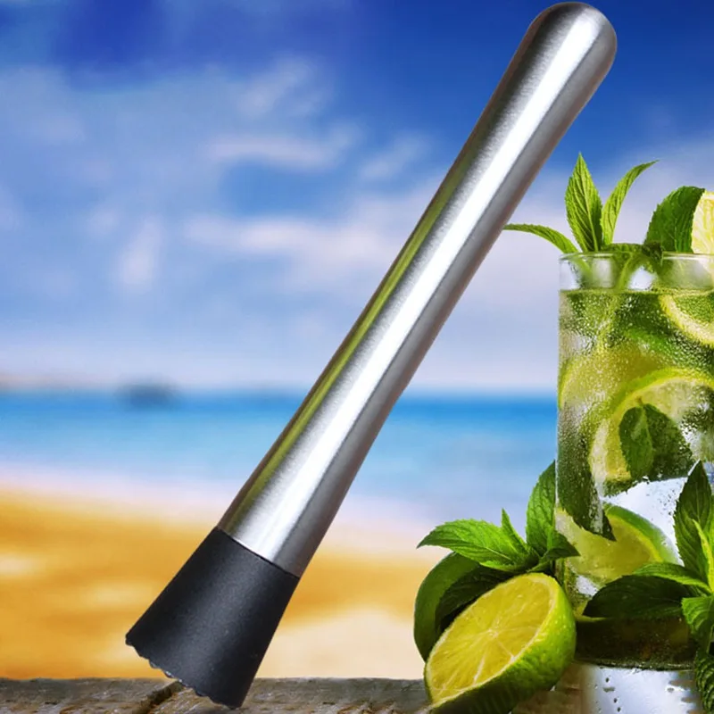 Multifunctional Stainless Steel Wine Mixing Stick Cocktail Muddler Shaker DIY Drink Fruit Crushed Ice Barware Professional Tools