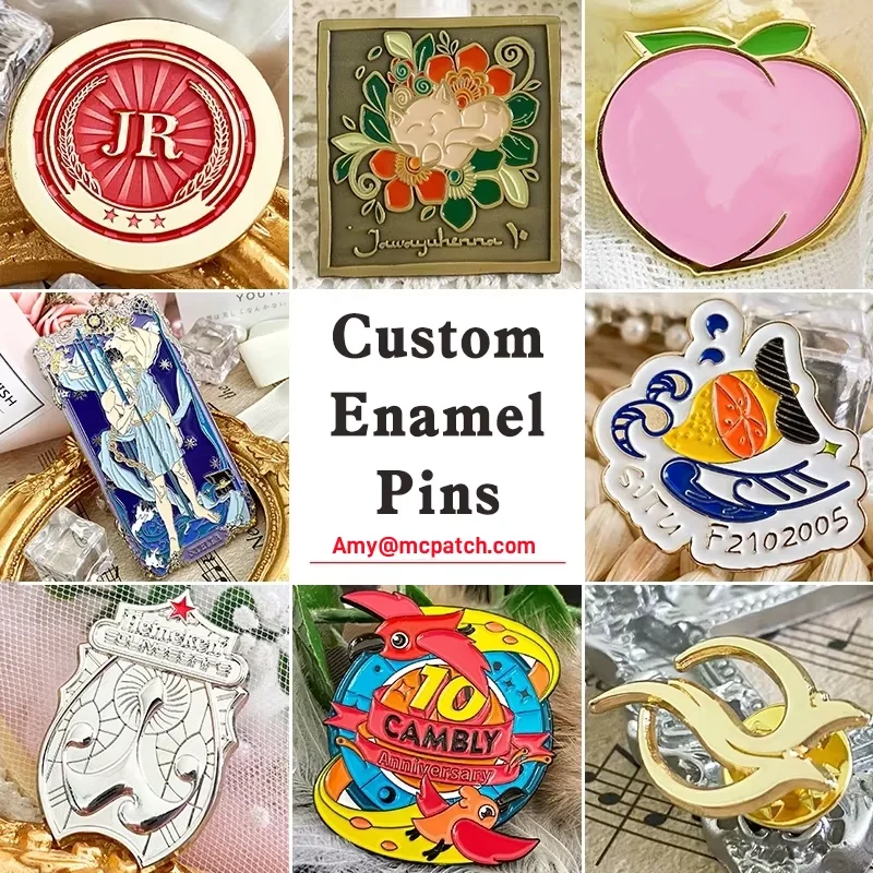 เข็มกลัดเคลือบแบบกำหนดเอง ป้ายโลหะหรูหราสั่งทำได้ ป้ายติดเสื้อ ป้ายติดปกเสื้อ สำหรับโอกาสพิเศษ เช่น วันครบรอบ 1