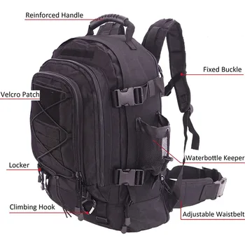LQARMY 60L Military Tactical Backpack Army Molle Assault Rucksack Outdoor Travel Hiking Rucksacks Camping Hunting mochila hombre 3