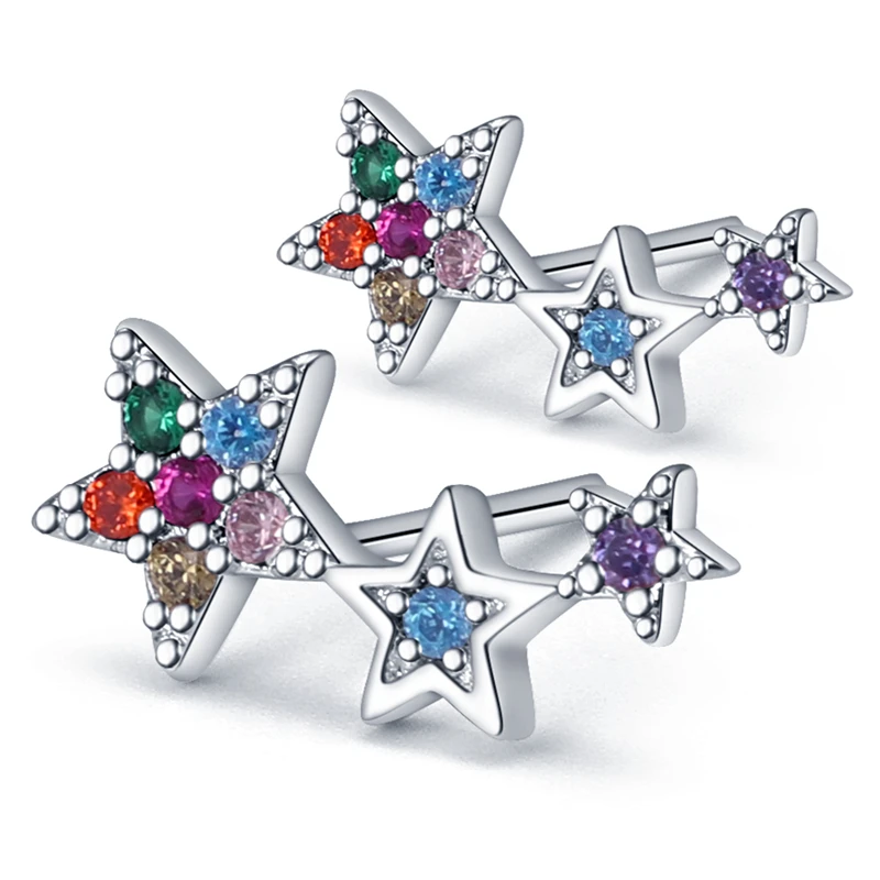 2022 Charm Double Hoop Earrings 925 Silver Fit Original Brand Charms Diy Fine Jewelry Gift For Women Fine Earring Making Gift 