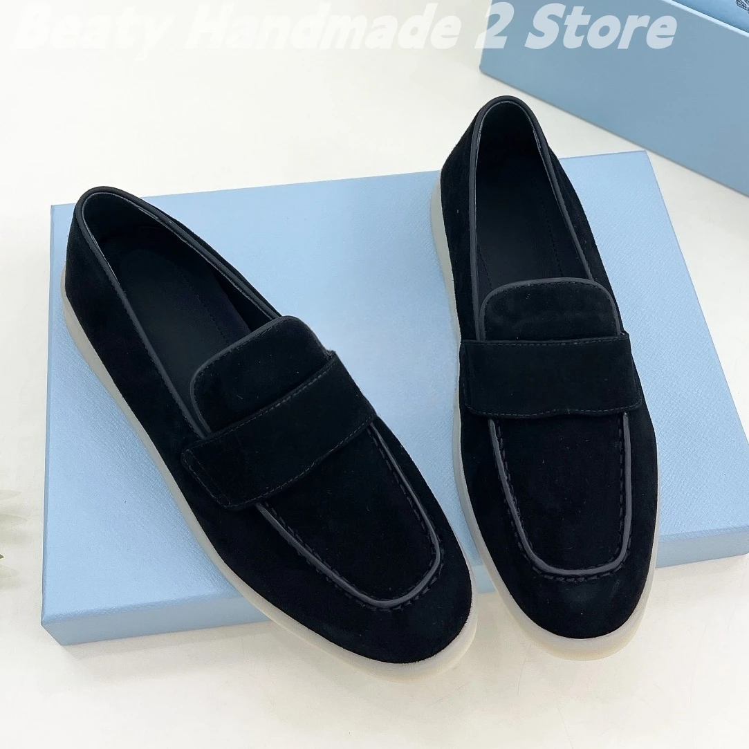 Classic Almond Shaped Toes Solid Loafers Flat With Faux Suede Daily Sewing Woman Shoes Platform Slip On Zapatos Mujer Size 35-45 6