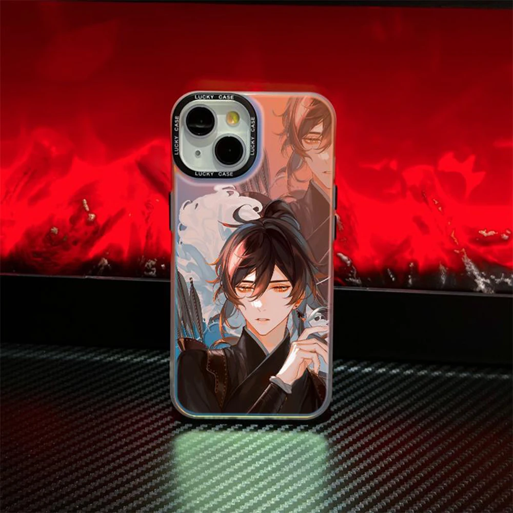 

Zhongli Genshin Impact Video Game IMD Laser Phone Case for Iphone 15 14 13 12 11 Pro Max XS X XR Fashion New Products