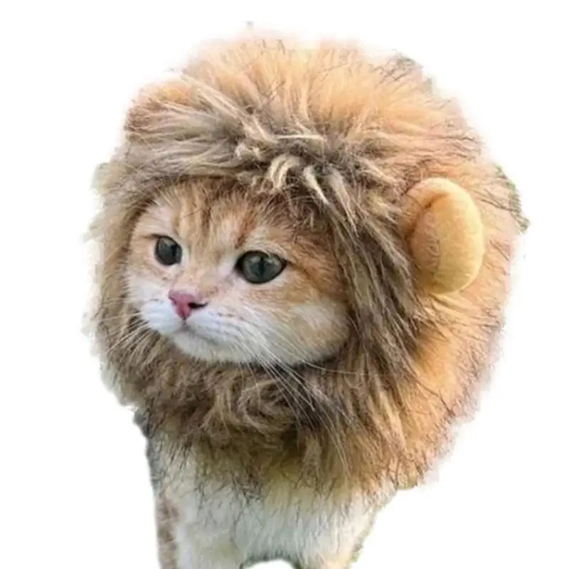

Cat Lion Hood Lion Mane Wig For Kitten Dress Up Washable Fancy Costume Lion Hair Hat Funny Kitten Cats Dress Up For Halloween