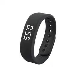 Waterproof LED Digital Smart Bracelet with Pedometer & Vibration Alarm (Black)