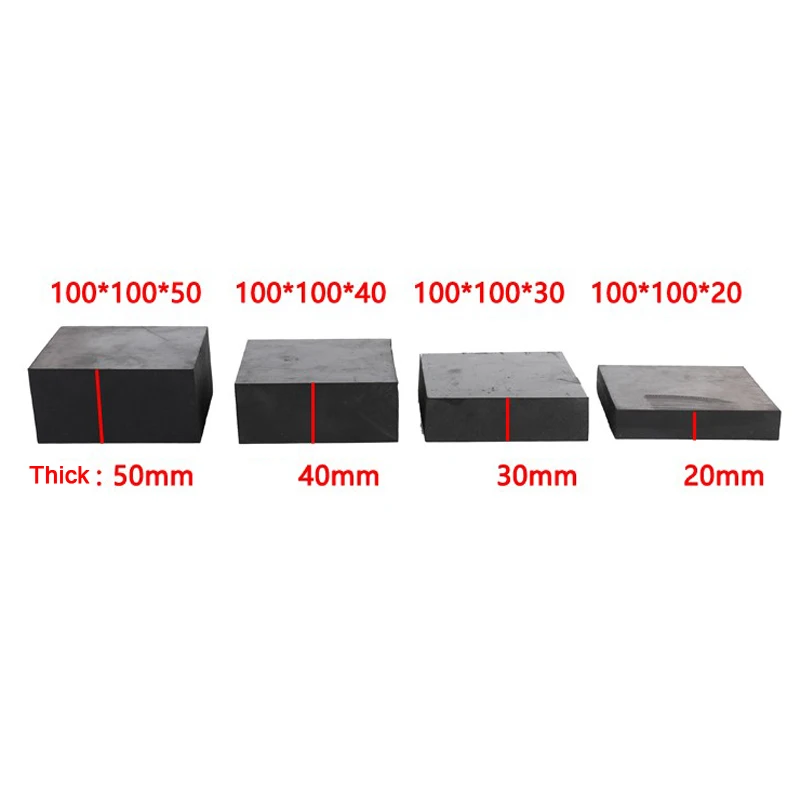 검은색 고무 시트 댐핑 개스킷 패드, 50x50mm, 100x100mm, 200x200mm, 두께 10mm, 15mm, 20mm, 30mm, 50mm, 1 개