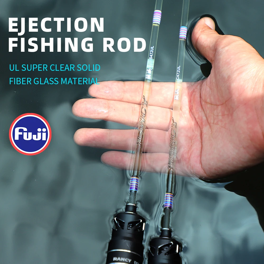 Canne truite ultralégère Fishingfans Mini Player 1.4m fibre de verre avec guides FUJI pour pêche fine