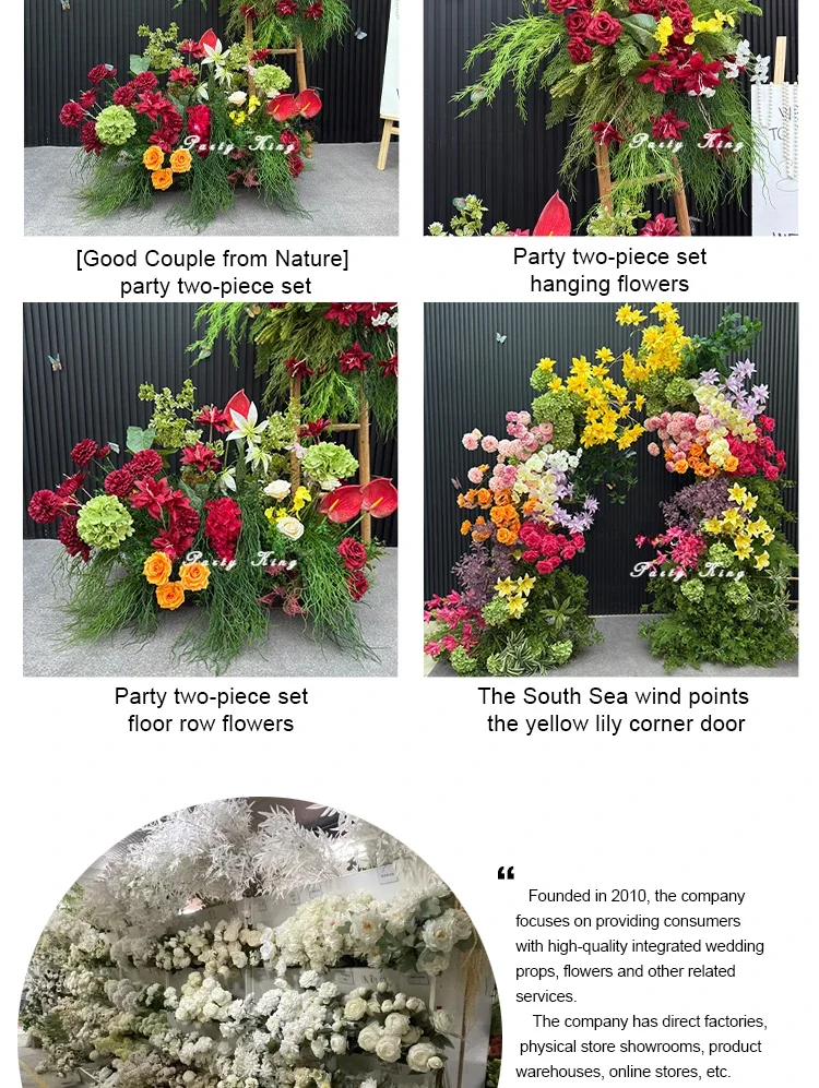 Description Picture 5 of itemRed Color Artificial Flowers Wedding Backdrop Decoration Flower Row Welcome Signs Decor Road Lead Flower Home Decor Accessories