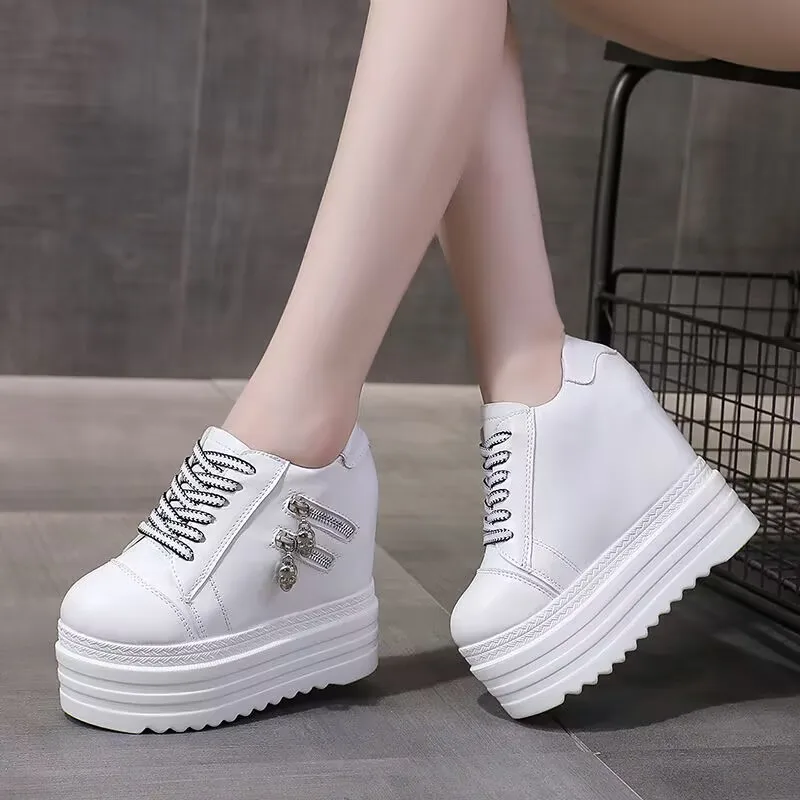 Sneakers Women Lace-Up Running Shoes Autumn Spring Leather Patchwork Female Casual Shoes Woman Vulcanized designer zapatos mujer