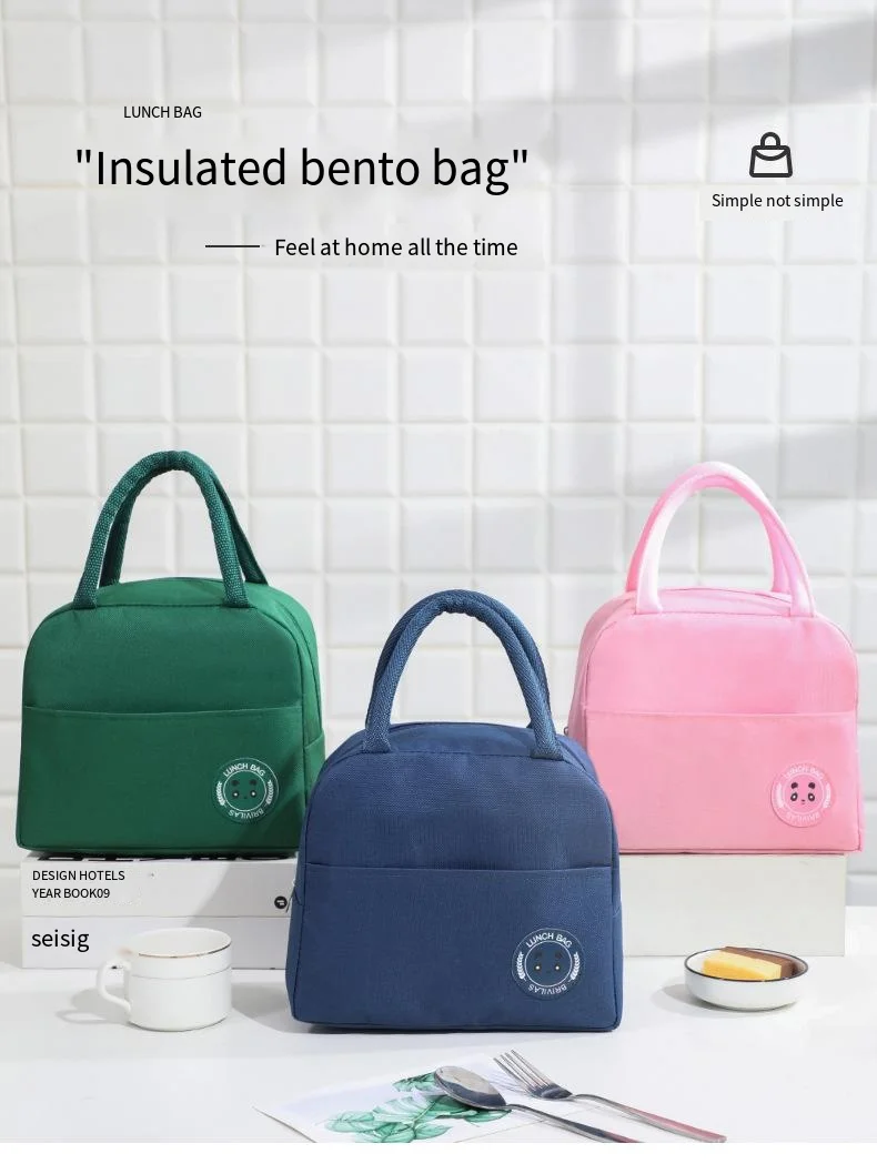 Kinder-Lunch beutel einfarbig Wärmedämmung mit großer Kapazität für Outdoor-Picknick-Aufbewahrung tasche für Lebensmittel – Detail 1