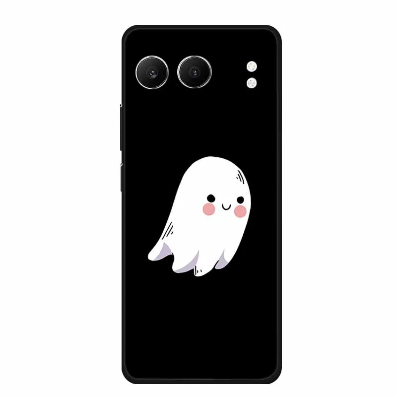 Cute Cartoon Cat Black Silicone Soft Back Cover Case