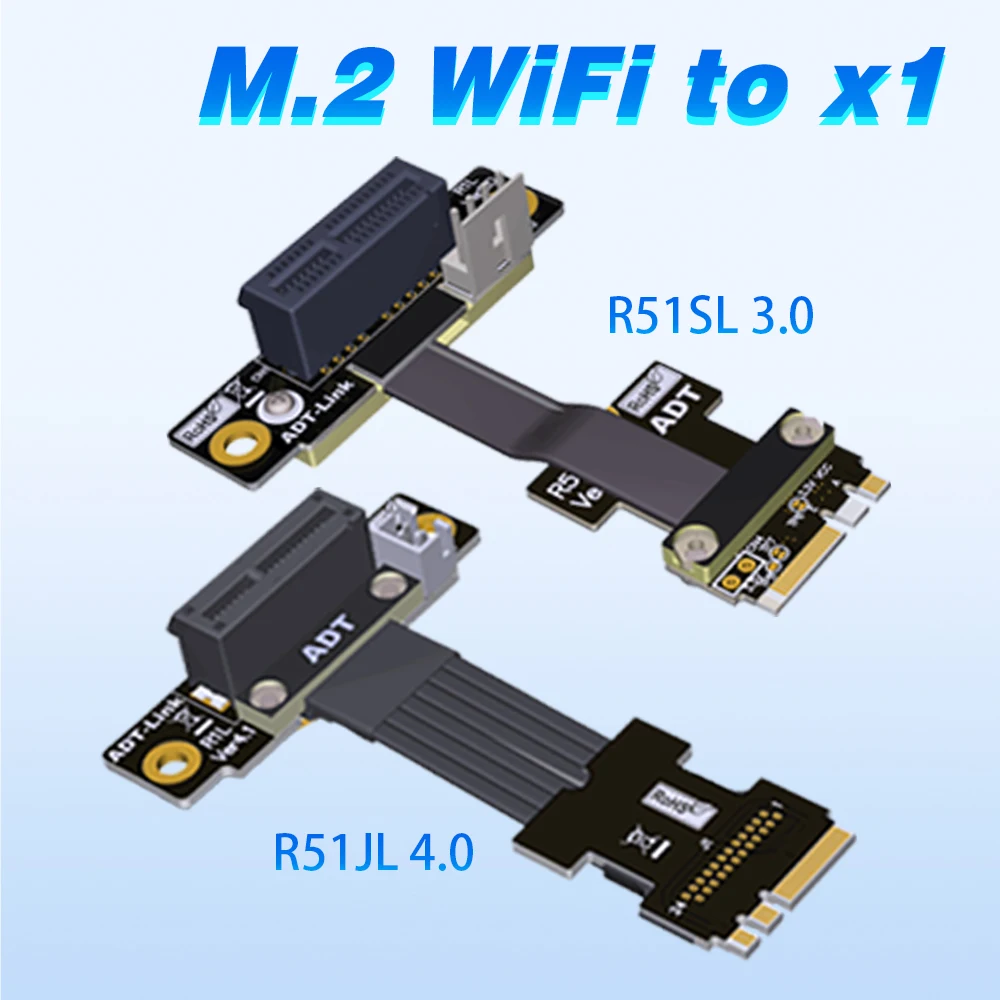 Adt R51Sl R51Jl Riser M.2 Ngff Wifi A.E Key To Pcie 3.0 4.0 X1 Extender Cavo Di Prolunga Adattatore Pci Express Pci-E 1X5Cm-100Cm