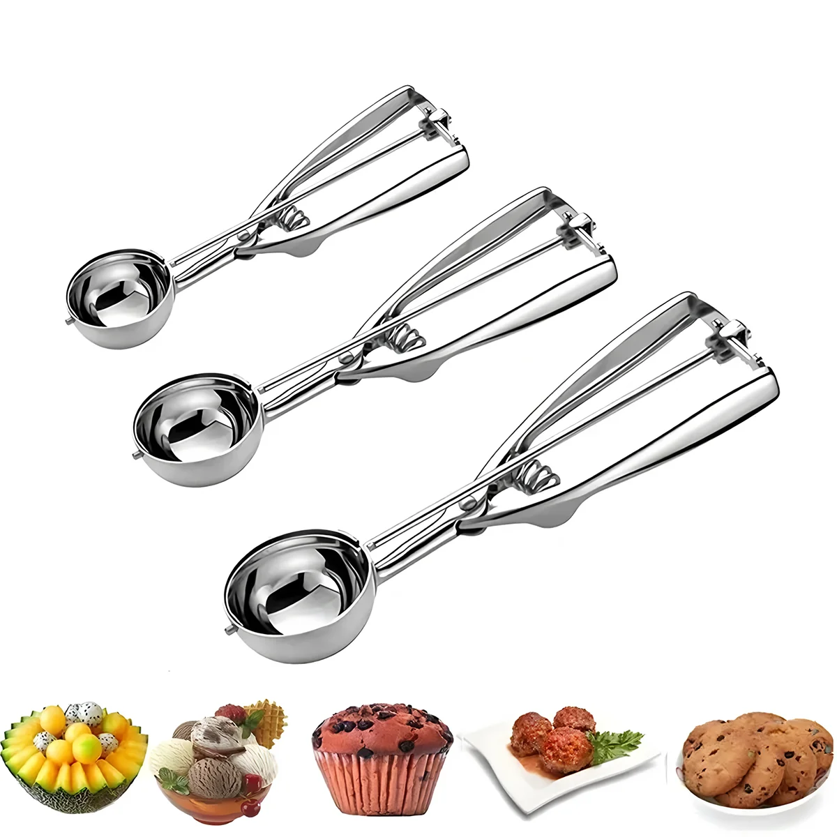 Stainless steel ice cream scoop trigger release Creative practical multifunctional