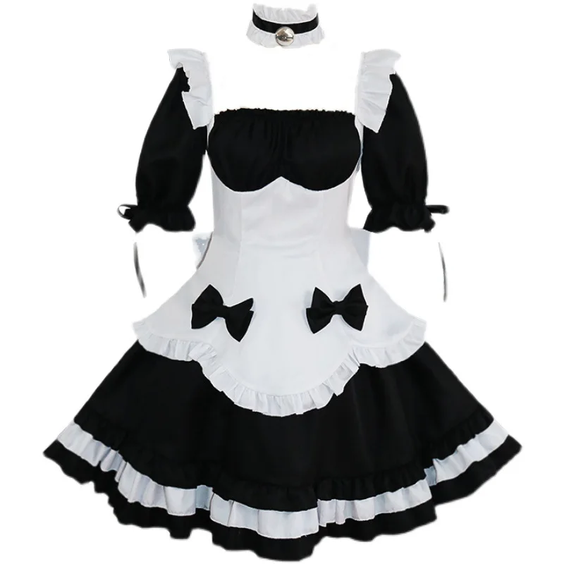 

Kawaii Halloween Madi Cosplay Costumes Black White Apron Lolita Dress Party Stage Princess Maid Outfits Sexy Cosplay Lingerie