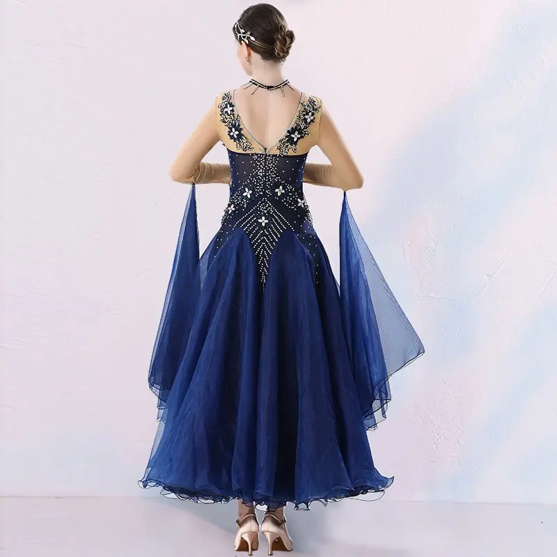 Elegant Dancer Modern Dance Dress New Ballroom Dance Clothes Latin Performance Costume Waltz Skirt