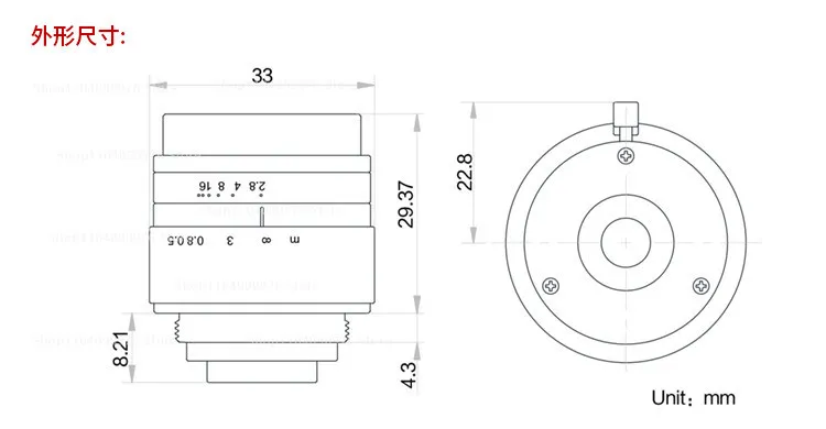 6 million lens MVL-HF0628M-6MPE 0828 1228 1628 Industrial camera c-port fixed fo