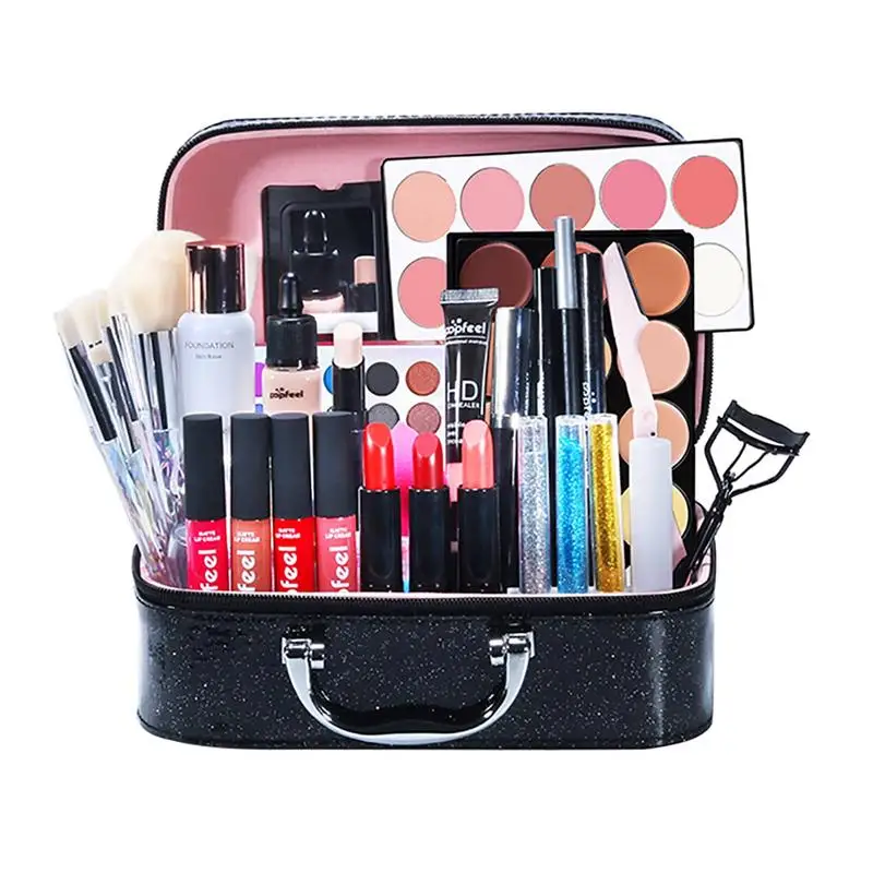 

Make Up Sets Eyeshadow Lipstick Eyebrow Concealer Powder Brush Complete Cosmetics Kit For Female Beginner Student Full Set