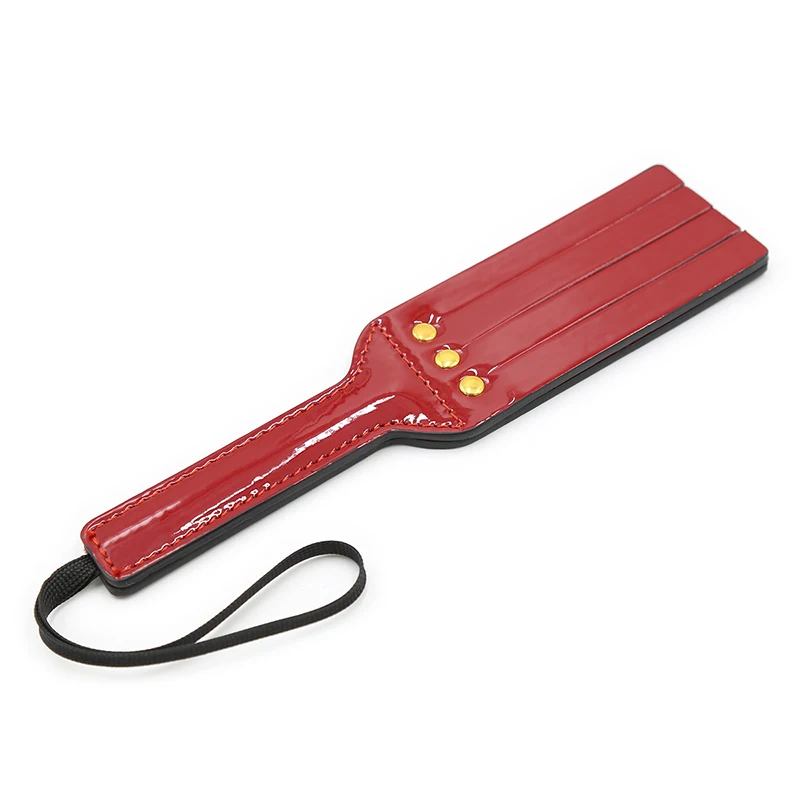 23.5cm Double Layer Glossy Leather Paddle Riding Crops Flogger Horsewhips Spikes Spanking Paddle Slapper Dressage Whips