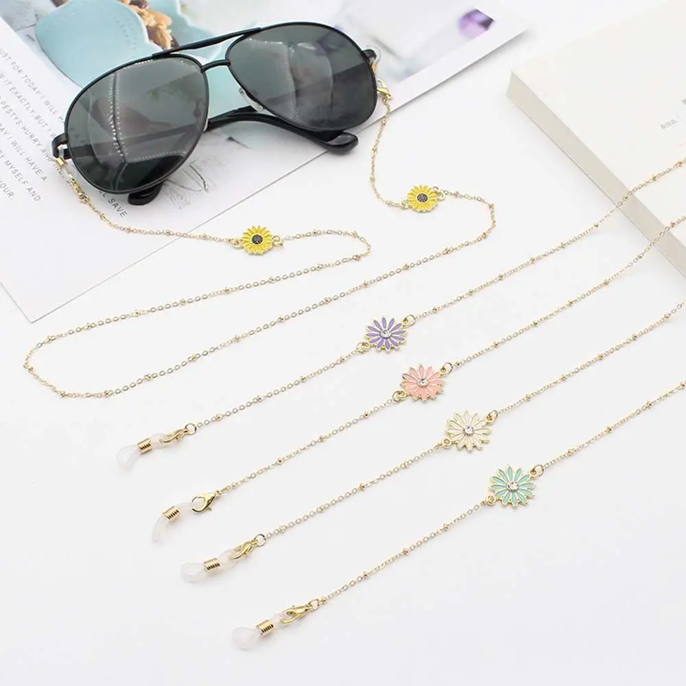 

Neck Straps Chrysanthemum Alloy Girls Fashion Sunglasses Cords Face Cover Necklace Mask Cord Holders Flower Glasses Chain
