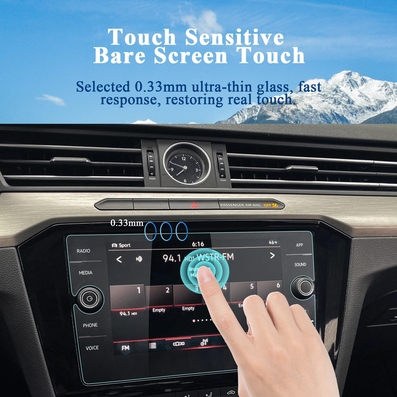RUIYA Car Sreen Protector for 2018-2022 Tiguan II MK2 GTE 8 Inch Navigation  Touch Center Display Screen Tiguan MK2 Accessories - AliExpress