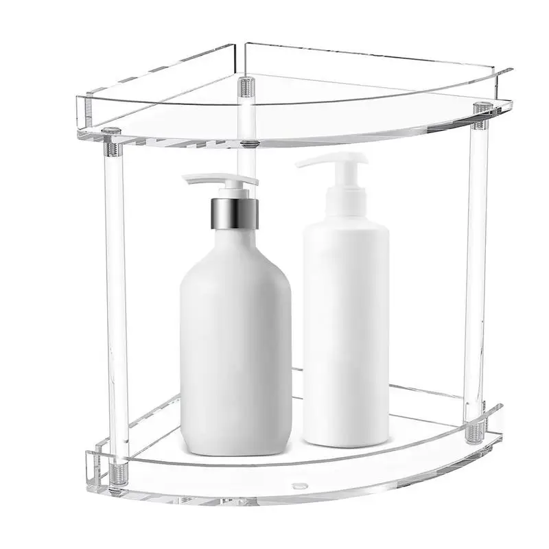 

Makeup And Skincare Organizer Corner Organizer For Bathroom 2 Tier Corner Shelf With Trays Makeup Organizers And Storage For