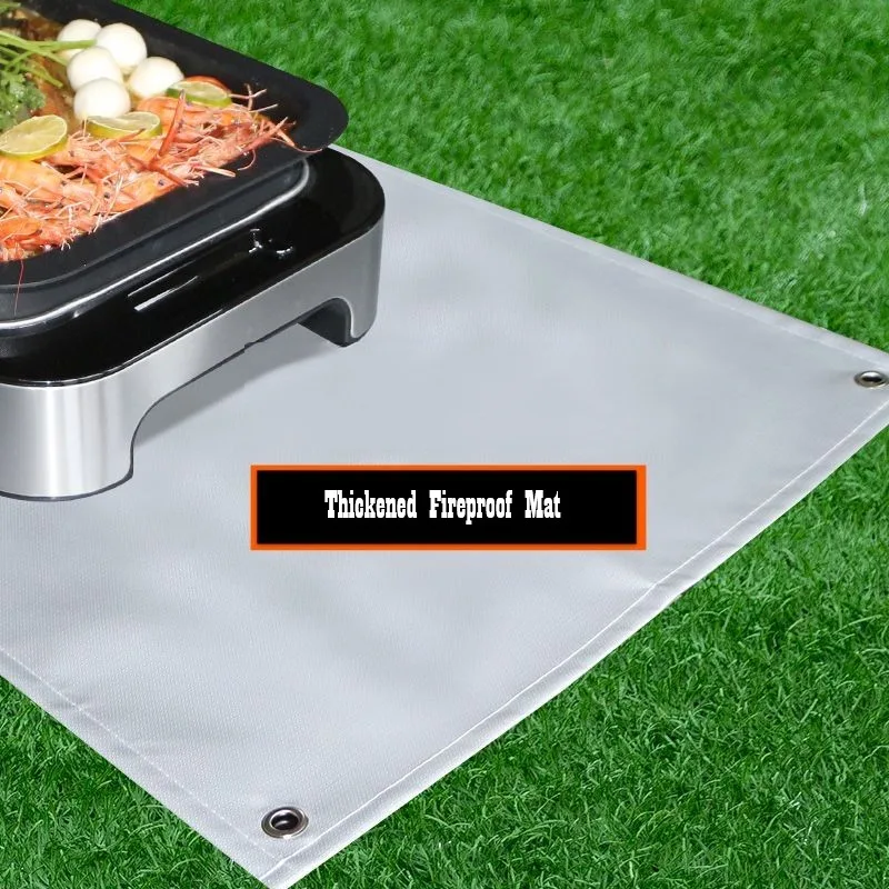 50*35CM Glass Fiber Fire Blanket Silicone Coating Camping Barbecue Heat Insulation Flame Retardant High Temperature Resistance