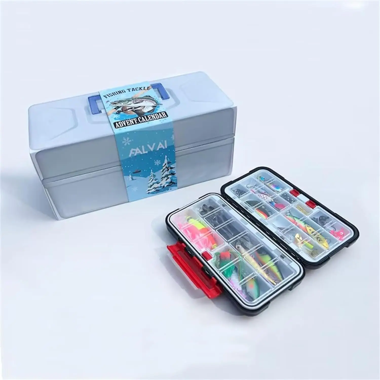 Advent Calendar Fishing Christmas Countdown Fishing Tackle Advent Calendar for Fisher Adult Men Teen Boys Great Gift