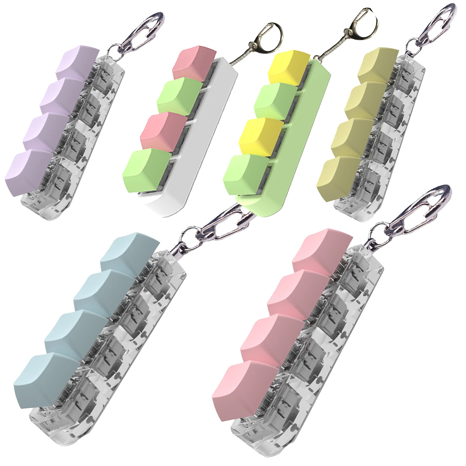 Fidget Toy Keyboard Caps Press Stress Relief Button Key Caps Keychain Finger