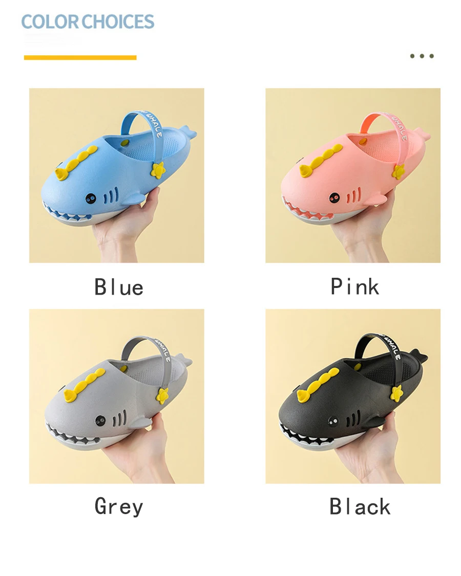 2022 Shark Slippers Kids Colgs for Boys Girls Outdoor Summer Beach Sandals Children Non-slip Cute Bathroom Slides Women Shoes best children's shoes