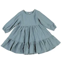 Full Sleeve Toddler Baby Girl Dress Cotton Solid Full Sleeve Infant Dress 3