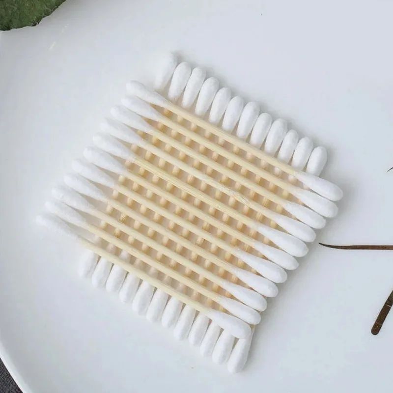 Natural Bamboo Cotton Swabs for Beauty and Cleaning