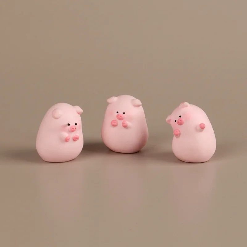 Cute Mini Piggy Ornament Cartoon Pig Figurine Micro Landscape Car Interior Home Desktop Decoration home decor