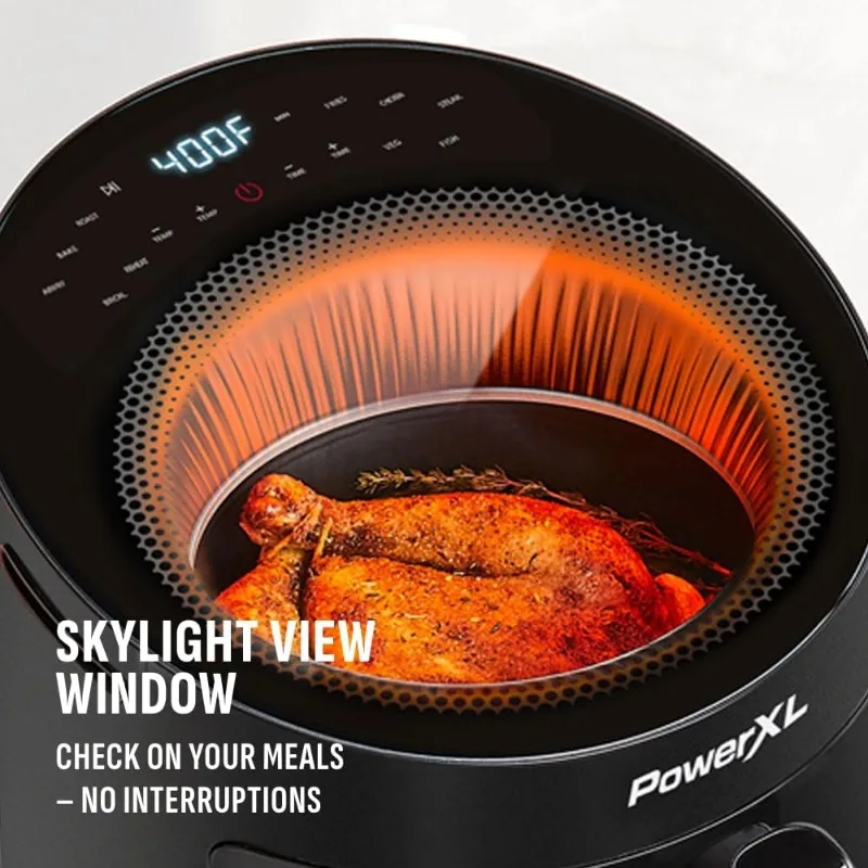 5.3 QT Radiant Light Air Fryer, Heats to 400°F in 2.4 Seconds, Auto Shut-off, 10 Quick-Touch Presets, Skylight Window 3