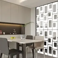Anminy 48 Pcs Hanging Room Divider Decorative Thick Wall Privacy Screen Panels Set Modern Geometric Pattern Hollow Out Design 2