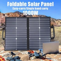 Kit de Panneaux Solaires Pliables, Générateur Portable, Chargeur 18V pour Téléphone, Voiture, Bateau, Caravane, Camping, Randonnée, 50W-1000W 1
